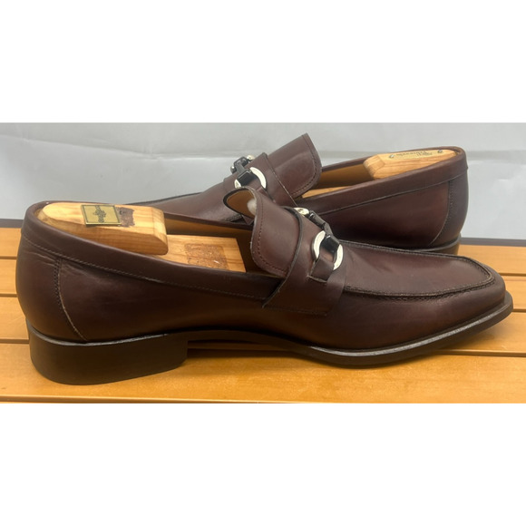MAGNANNI Brown horsebit Stitching Low Cut Penny Loafer Shoes Size 10.5D main image 11